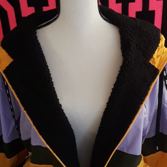 Pink vs Sherpa Lined Campus Anorak - Picture 8 of 8